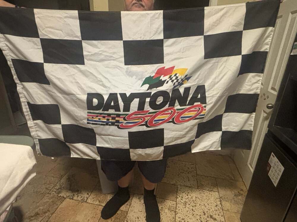 Vintage NASCAR Daytona 500 Checkered Racing Flag Banner